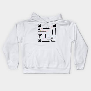 QR Code Pac Man Kids Hoodie